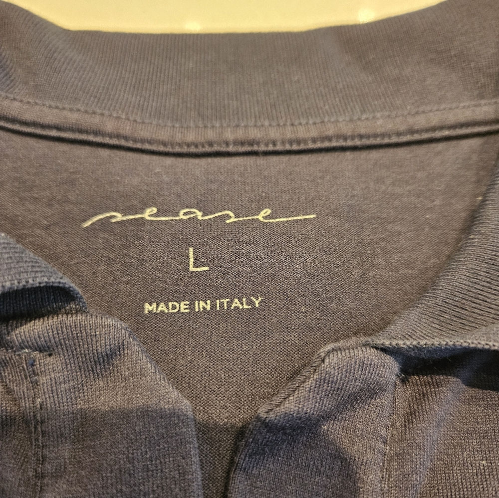 Sease - Made in Italy - Short Sleave, Navy Blue - Men's Large